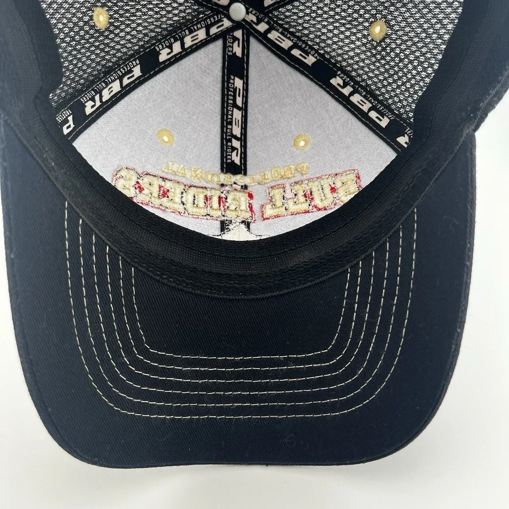 PBR Professional Bull Riders L/XL Flex Fit Mesh Hat Black Rodeo Cap EST 1992